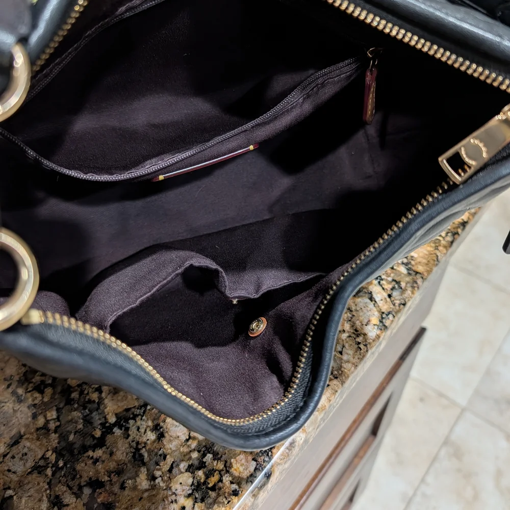 Coach Black Embossed Shoulder Bag - Picture 4 of 9